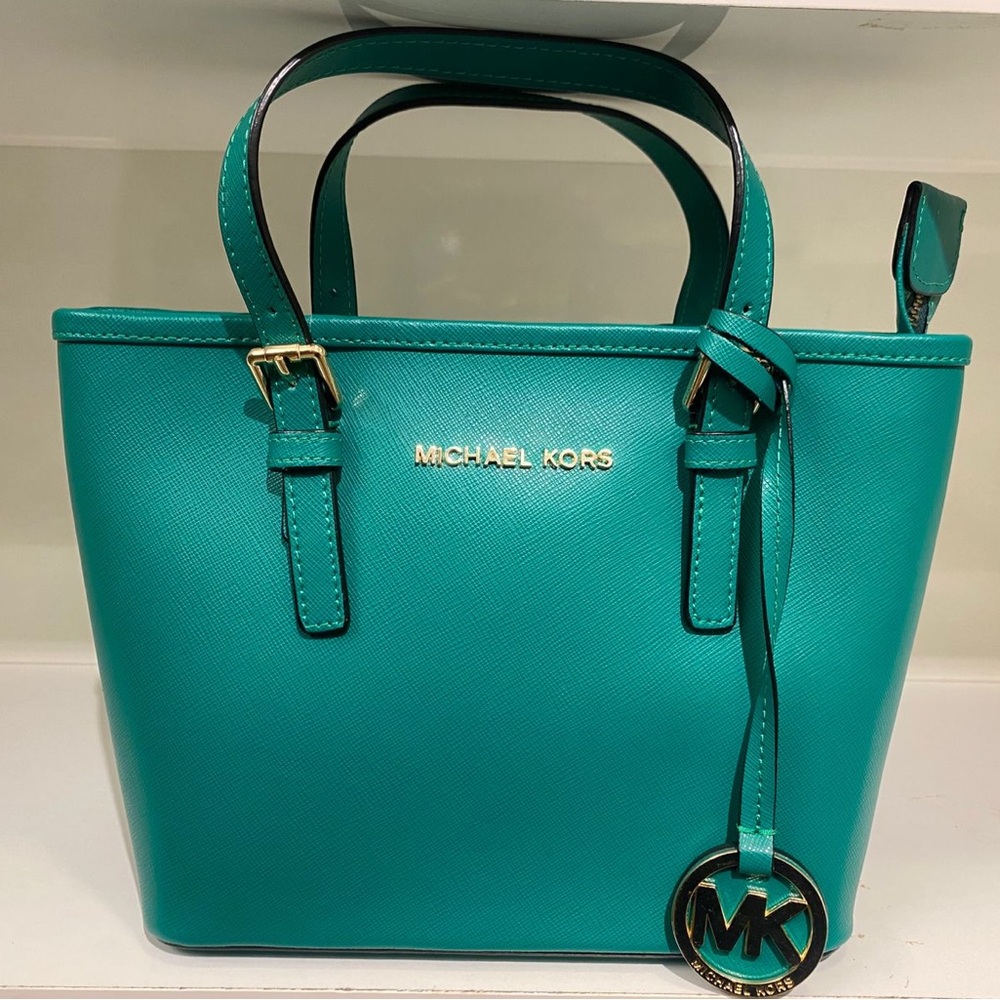 Michael Kors Green Saffiano Leather Tote